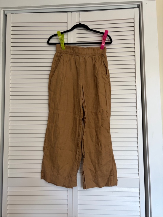Tahari Pants - Tahari Relaxed Linen Pants in Camel